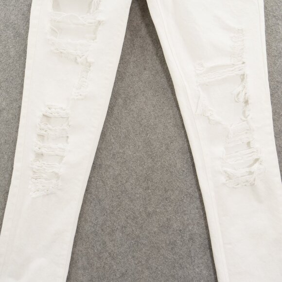 Guess Jeans Womens 25 White Boy Fit Mid Rise Distressed Zip Fly New - Picture 4 of 15